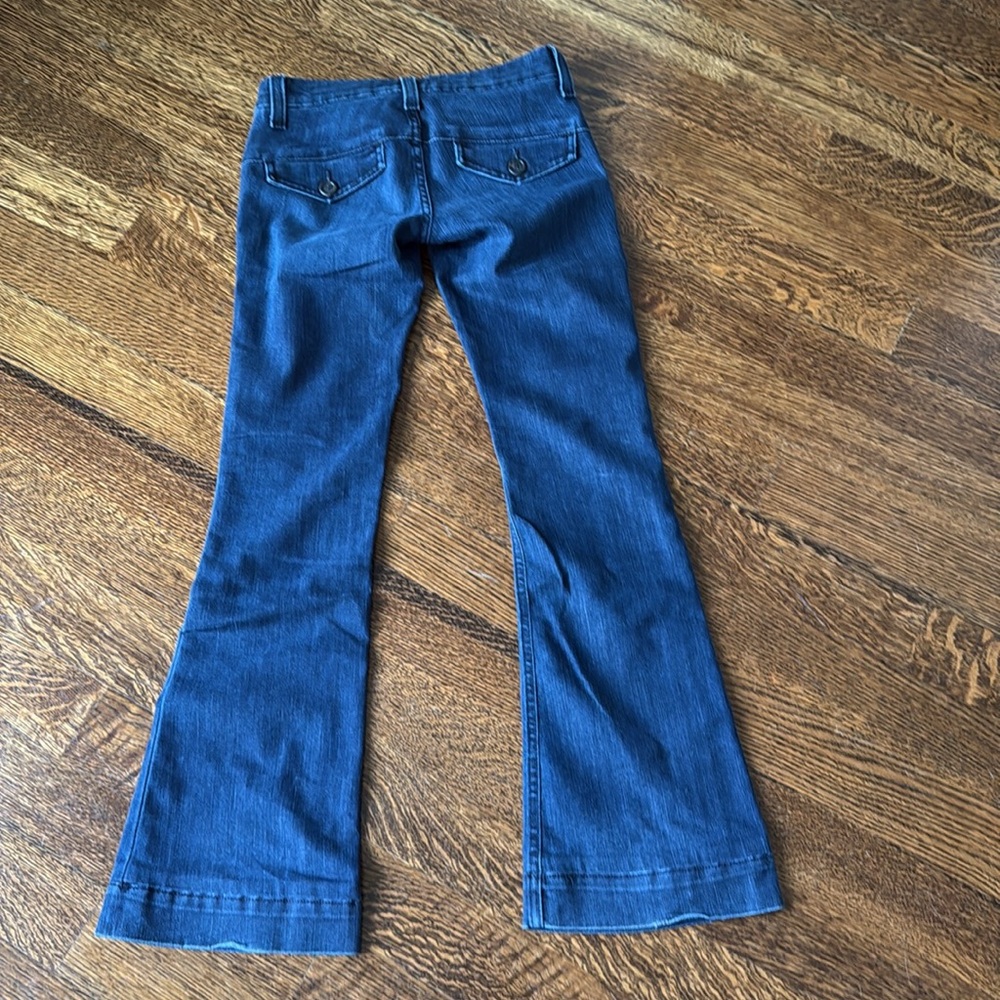 Women's Blue Flared Jeans - Picture 3 of 3